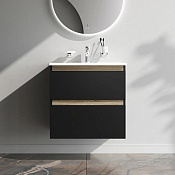 Am.Pm X-Joy Тумба под раковину 62,5х44,5х60h см, подвесная, 2 ящика, цвет: черный матовый M85AFHX0652BM