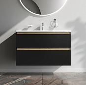 Am.Pm X-Joy Тумба под раковину 97х44,5х60h см, подвесная, 2 ящика, цвет: черный матовый M85AFHX1002BM