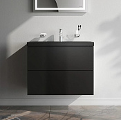 Am.Pm Gem Тумба под раковину 75х42х58h см, подвесная, 2 ящика, цвет: черный матовый M90FHX07522BM