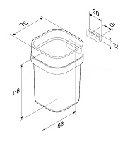 Am.Pm Func Стакан подвесной, стеклянный, цвет: хром глянцевый A8F34300