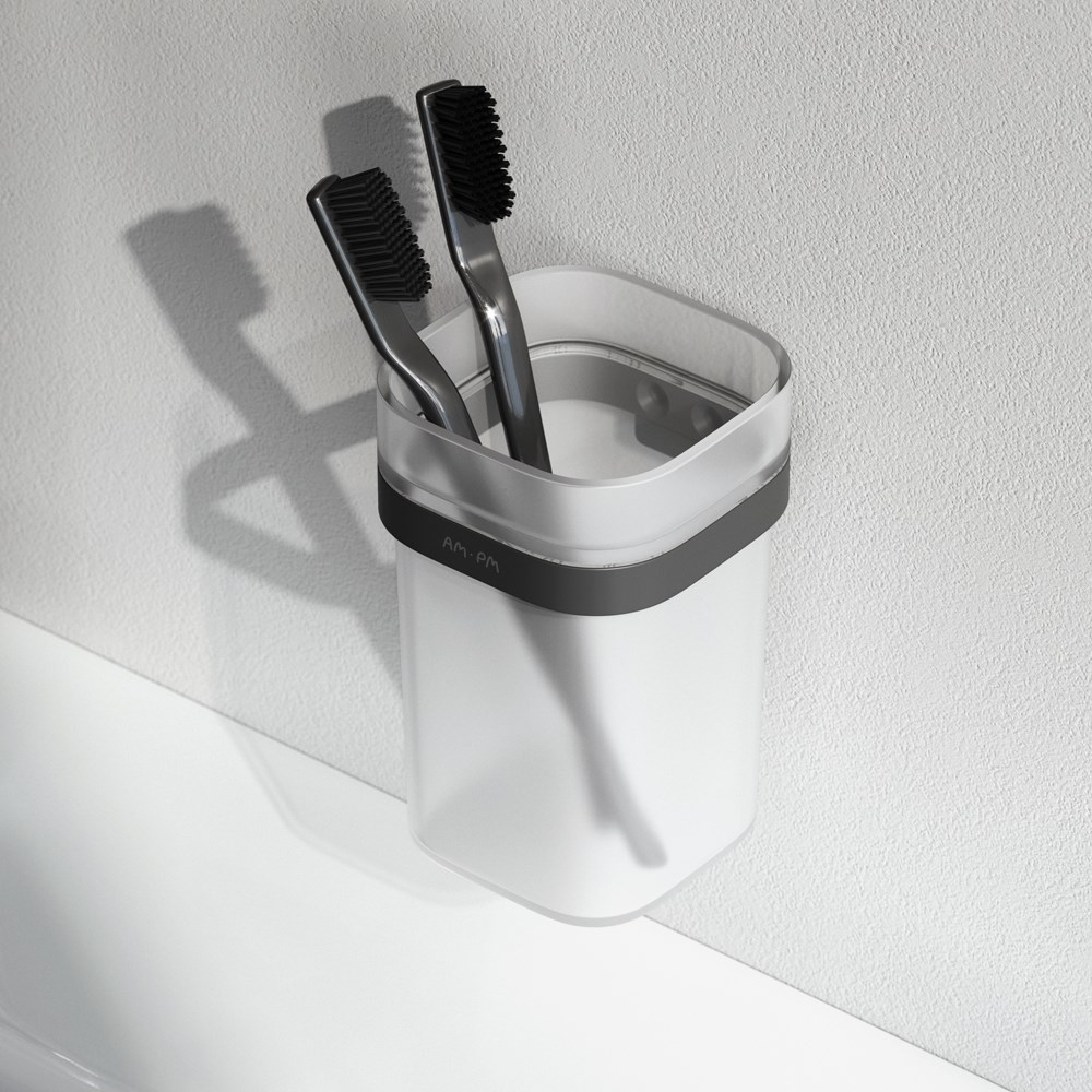 Am.Pm Func Стакан подвесной, стеклянный, цвет: черный матовый A8F34322