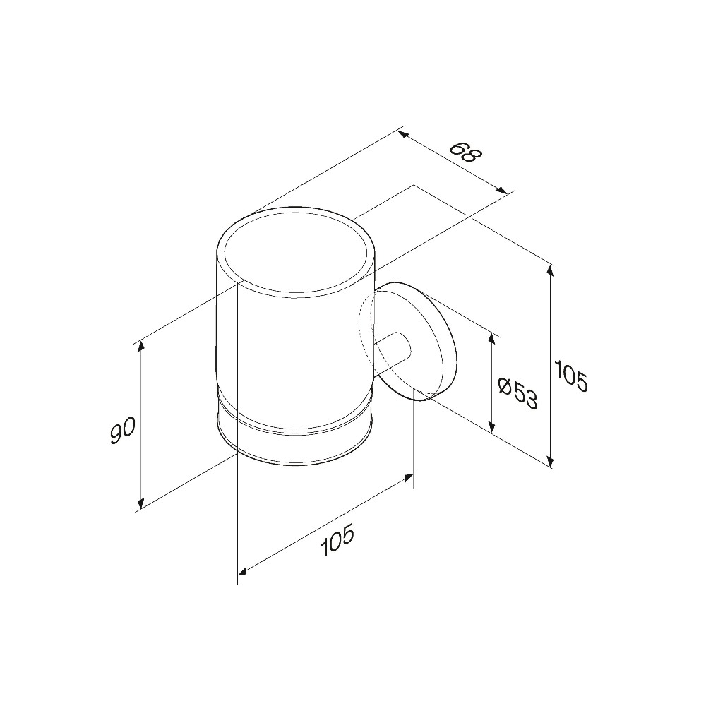 Am.Pm X-Joy Стакан подвесной, стеклянный, цвет: хром глянцевый A85A34300