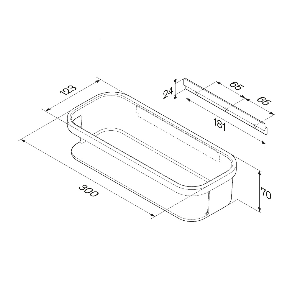 Am.Pm Func Полка подвесная 30 см, цвет: хром глянцевый A8F53100