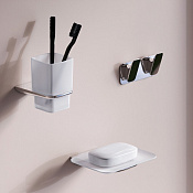 Am.Pm Inspire V2.0 Набор аксессуаров: мыльница, стакан, двойной крючок, цвет: хром глянцевый AK50B0703W