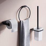 Am.Pm Inspire V2.0 Набор аксессуаров: полотенцедаржатель, держатель бумаги, ершик, цвет: черный мат. AK50T1103B