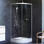 Am.Pm X-Joy Душевой уголок 80х80х180h см, стекло прозрачное 4 мм, без поддона, цвет: хром матовый W88G-205-080MT64