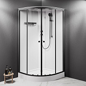 Am.Pm X-Joy Душевая кабина 99,5х210h см, универсальная, стекло прозрачное 4 мм, цвет: черный матовый W94C-401-100BT