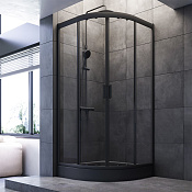 Am.Pm Gem Душевой уголок 90х90х200h см, стекло прозрачное 5 мм, без поддона, цвет: черный матовый W90G-401-090BT