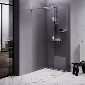 Am.Pm Func Душевое ограждение walk-in 80,1х200h см, прозрачное 8 мм, цвет: хром глянцевый W84WI-80-F1-MTE