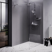 Am.Pm Func Душевое ограждение walk-in 110,1х200h см, прозрачное 8 мм, цвет: хром глянцевый W84WI-110-F1-MTE