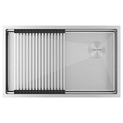 Paulmark Next-Pro Кухонная мойка нержавеющая сталь 74x45 см, цвет: нержавеющая сталь PM707445-BS