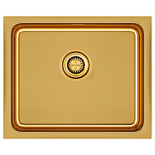 Paulmark Vista Кухонная мойка нержавеющая сталь 54x44 см, цвет: брашированное золото PM305444-BG