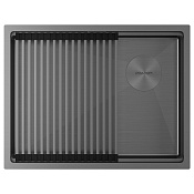 Paulmark Next-Pro Кухонная мойка нержавеющая сталь 58x45 см, цвет: вороненая сталь PM705845-GM