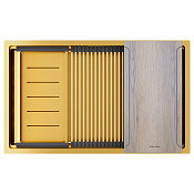 Paulmark Next-Multi Sink Кухонная мойка нержавеющая сталь 74x45 см, цвет: брашированное золото PM787445-BG