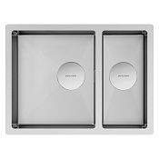 Paulmark Next Кухонная мойка нержавеющая сталь 58x44 см, цвет: брашированная сталь PM225844-BS