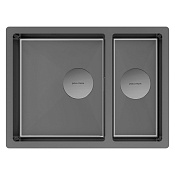 Paulmark Next Кухонная мойка нержавеющая сталь 58x44 см, цвет: вороненая сталь PM225844-GM