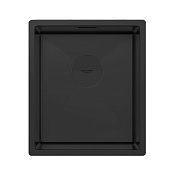 Paulmark Next Кухонная мойка нержавеющая сталь 38x44 см, цвет: матовый черный PM213844-MBN