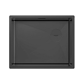 Paulmark Next-Skew Кухонная мойка нержавеющая сталь 54x44 см, цвет: матовый черный PM885444-MBN