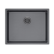 Paulmark Lassan Кухонная мойка нержавеющая сталь 54x44 см, цвет: вороненая сталь LA54-GM