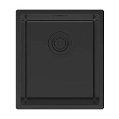 Paulmark Yuni Кухонная мойка нержавеющая сталь 39x44 см, цвет: матовый черный YU39-MBN