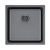 Paulmark Yuni Кухонная мойка нержавеющая сталь 44x44 см, цвет: вороненая сталь YU44-GM