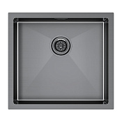 Paulmark Gerberg Кухонная мойка нержавеющая сталь 48x44 см, цвет: вороненая сталь PM254844-GM