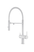 Paulmark Gravity Смеситель для кухни с гибким изл. и возм. подключения фильтра, цвет: белый матовый Gr213888-WH