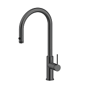 Paulmark Galant Смеситель для кухни с выдвижным изл. и возм. подключ. фильтра, цвет: вороненая сталь Ga213077-GM
