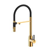 Paulmark Magneto One Смеситель для кухни с гибким изливом и возм. подкл. фильтра, цвет: браш. золото Ma213188-BG