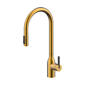 Paulmark Universal Смеситель для кухни с выдвижным изливом и возм. подк. фильтра, цвет: браш. золото Un213880-BG