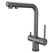Paulmark Serpentine Смеситель для кухни с выдвижным изл. и возм. подкл. фильтра, цвет: матовый серый Se213222-MG