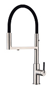 Paulmark Tornado Смеситель для кухни с гибким изл. и возм. подкл. фильтра, цвет: брашированная сталь To213402-BS