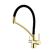 Paulmark Siegen Смеситель для кухни с гибким изл. и возм. подключения фильтра, цвет: светлое золото Si213111-LG