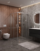 Cezares Molveno Душевой уголок 110,5x90x195h см, стекло прозрачное 6 мм, цвет: хром MOLVENO-AH-21-90+20-C-Cr-IV