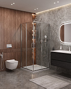 Cezares Molveno Душевой уголок 90x90x195h см, стекло прозрачное 6 мм, цвет: хром MOLVENO-A-2-90-C-Cr-IV