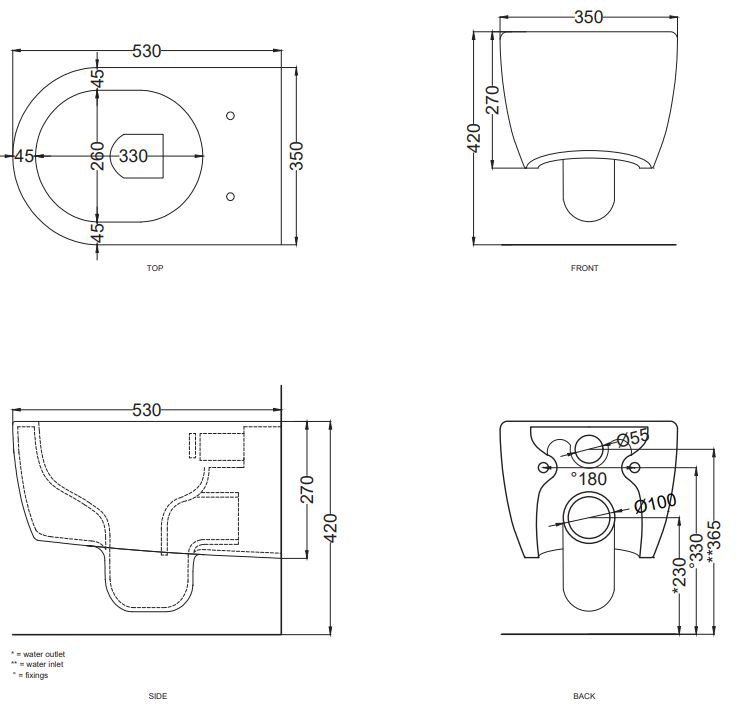 Cielo Smile Унитаз подвесной 35x53 см, безободковый, цвет: lavagna SMVSNWK.LV