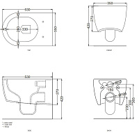 Cielo Smile Унитаз подвесной 35x53 см, безободковый, цвет: lavagna SMVSNWK.LV