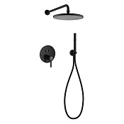 Cezares Душевой комплект встраив.: смеситель, без излив, верхний душ, шланг, цвет: черный матовый ECO-DSET-NOP