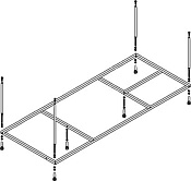 Cezares Каркас для ванны 160x70, сталь EMP-160-70-MF-R
