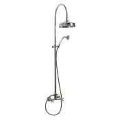 Cezares Golf Душевая стойка: смеситель, ручной душ, верхний душ, шланг 150 см, цвет: хром GOLF-CD-01-M