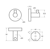 Cezares Relax Крючок для полотенец подвесной, цвет: сатин RELAX-HK-IN