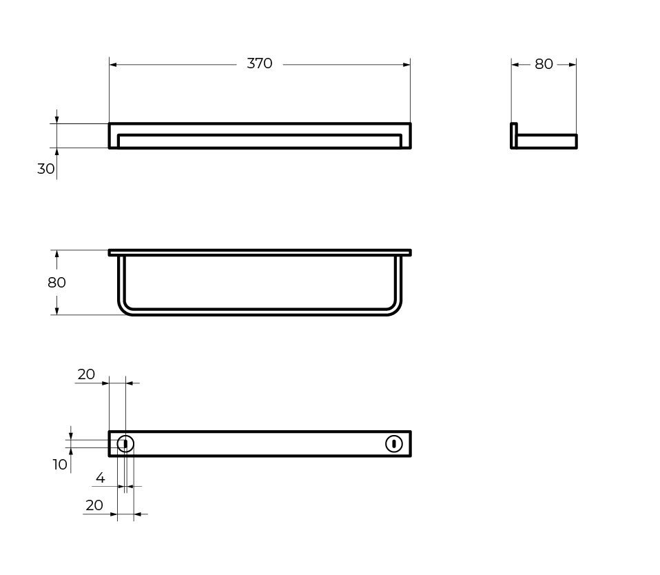 Cezares Maxima Полотенцедержатель 37 см, подвесной, цвет: хром CZR-F-8912A