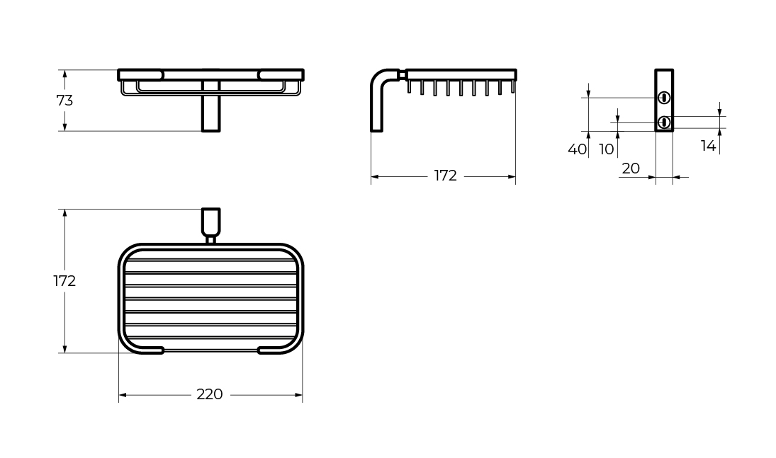 Cezares Ultima Мыльница подвесная, цвет: хром CZR-F-8931