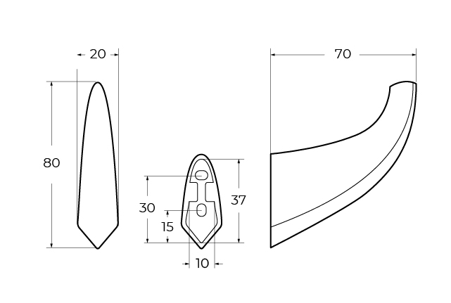 Cezares Liner Крючок для полотенец подвесной, цвет: хром LINER-HK-01