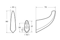 Cezares Liner Крючок для полотенец подвесной, цвет: хром LINER-HK-01
