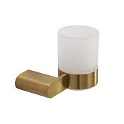 Cezares Stylus Стакан с держателем, подвесной, матовое стекло, цвет: золото брашированное STYLUS-TUMS-BORO