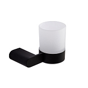 Cezares Stylus Стакан с держателем, подвесной, матовое стекло, цвет: черный матовый STYLUS-TUMS-NOP