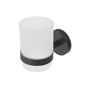 Cezares Relax Стакан с держателем, подвесной, матовое стекло, цвет: черный матовый RELAX-TUMS-NOP