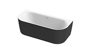 Cezares Metauro Ванна акриловая пристенная 180x80 см, цвет: внутри белый, снаружи черный матовый METAURO-INT-Wall-180-80-60-B-W-MATT