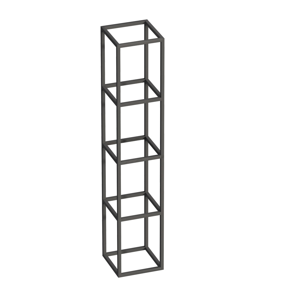 Cezares Cadro Структура металлической полки подвесная 30х30х158h см, четырехъярусная, цвет: черный CADRO-30/30/160-4C-SO-MET-ST